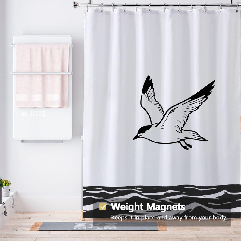 LLSCL Fabric Shower Curtain Liner with Magnets, Waterproof Hotel Quality, 72 x 72 Machine Washable - Image 4